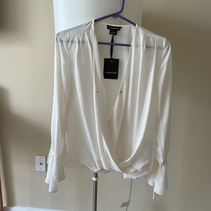 NWT Trouvé XS Chiffon Drape Blouse